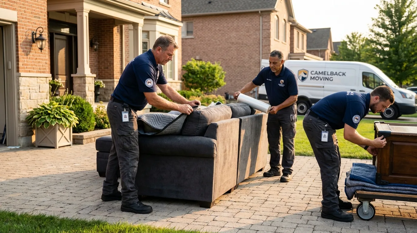 Large estate moving crew wrapping furniture in Cordele, GA