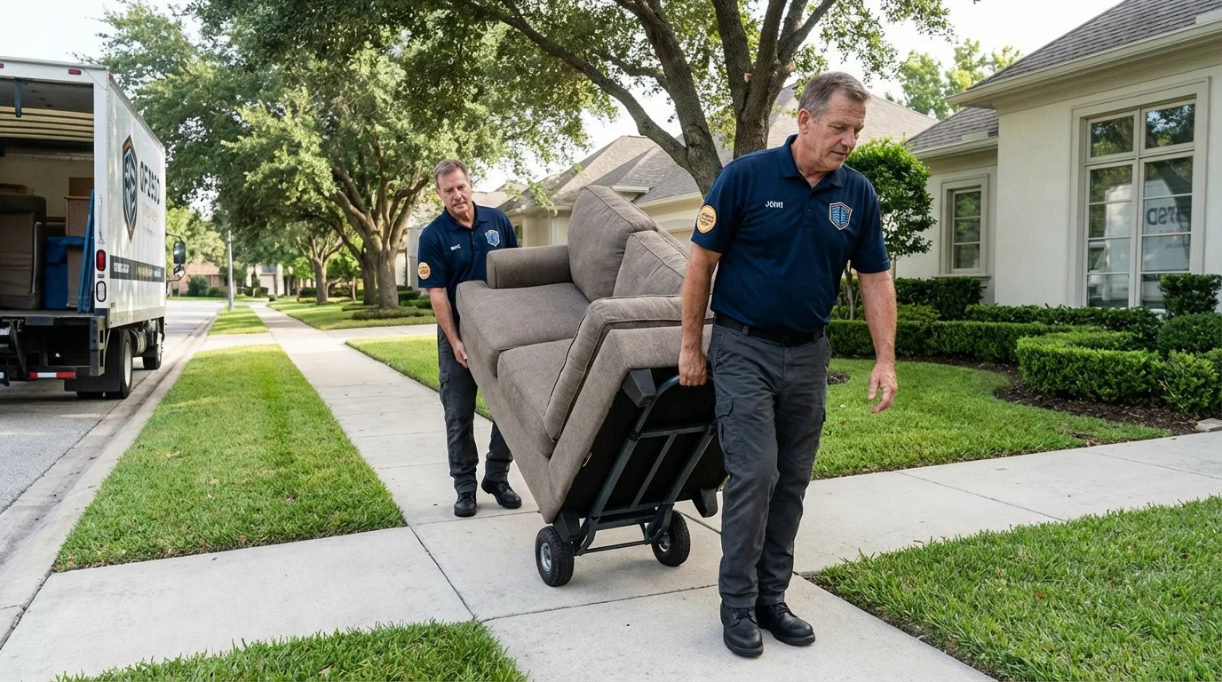 Local residential moving crew loading furniture in Cordele, GA